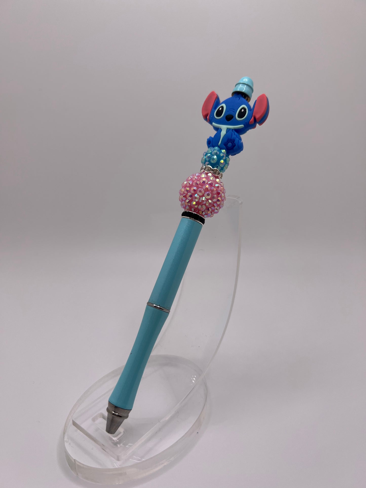 Blue Alien beaded pen