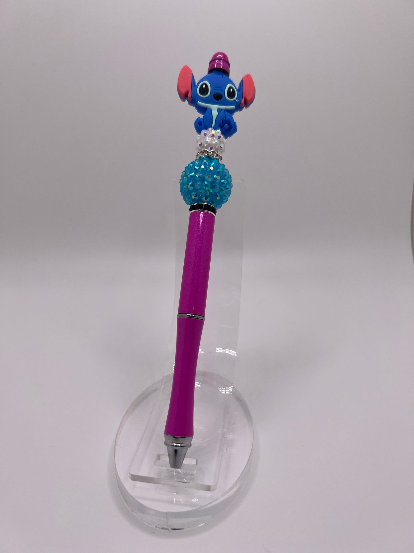 Blue Alien beaded pen